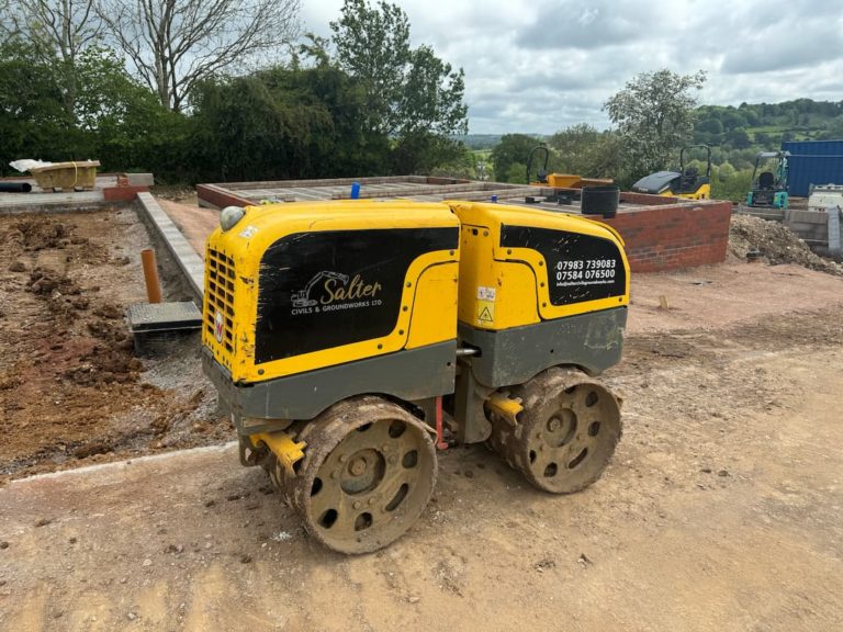 salter roller machine on construction site