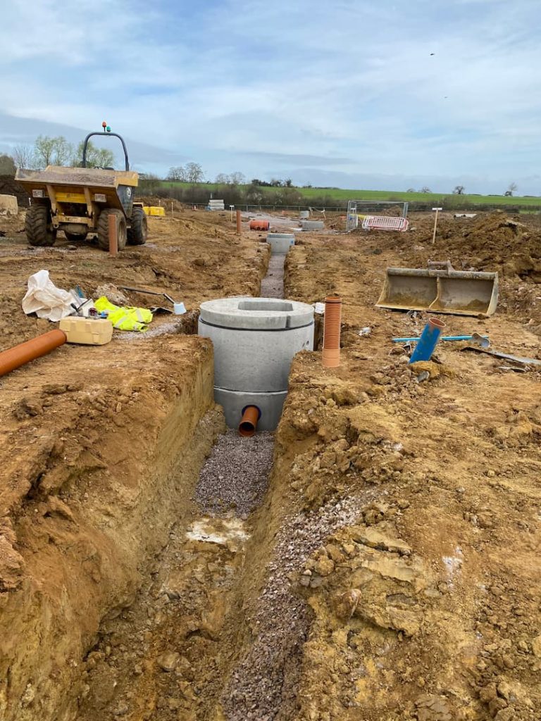 drainage being installed