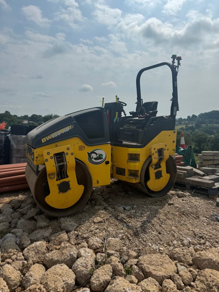 salter roller machine on construction site