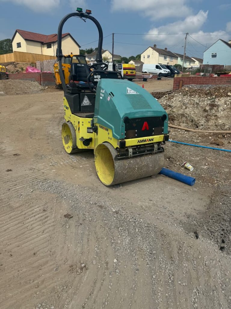 salter roller machine on construction site
