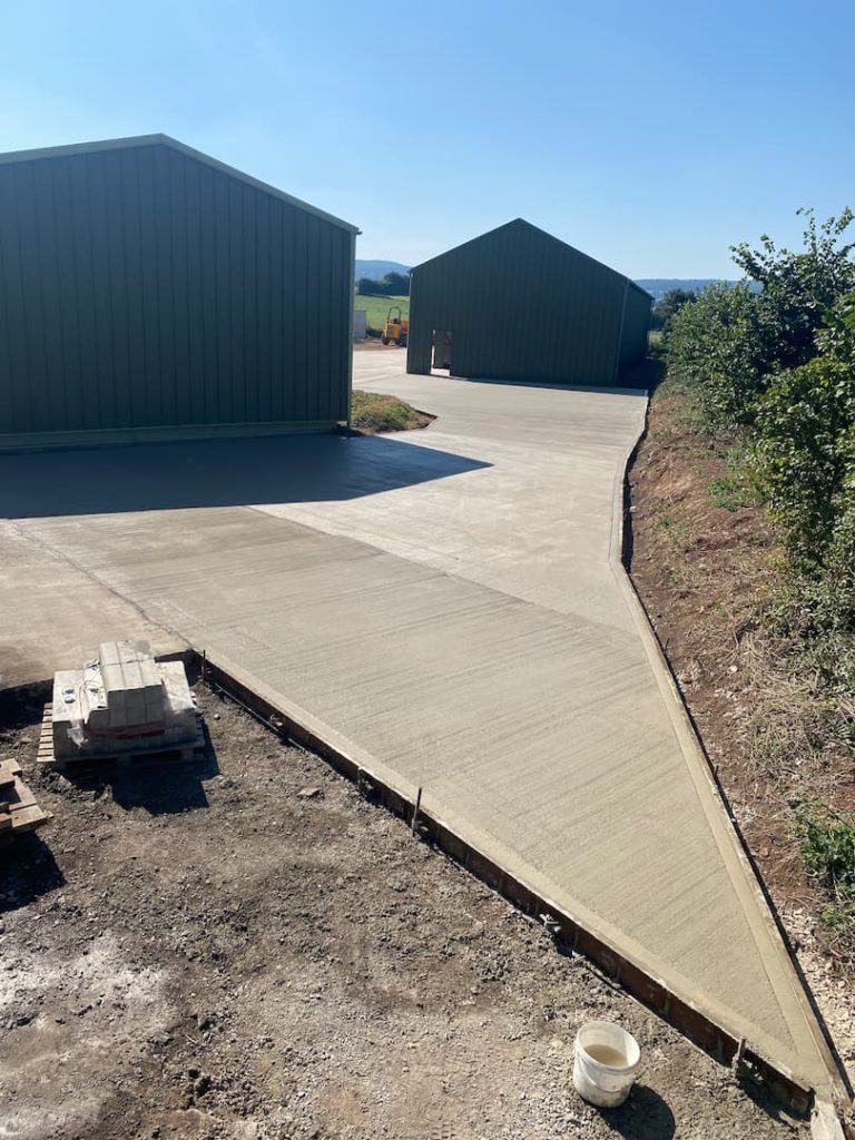 large area of concreted floor